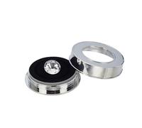 arricraft Lega Loose Diamnond Gemstone Display Boxes, Platino Flat Round Glass Top Gioielli Casi con spugna all'interno per le gemme gioielli visualizzazione 2.2x0.57inch