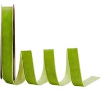arricraft Nastro di velluto su un lato natalizio da 20 m, larghezza 2,5 cm, per confezioni regalo, fiocchi per capelli, tessuto in velluto, composizioni floreali, decorazione per la casa (verde erba)