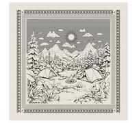 arricraft quadrato cotone fazzoletto, tenda di montagna modello quadrato asciugamano schizzo delineato cotone fatto a mano Bandana per gli uomini donne all'aperto sport collo protezione fascia