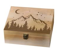 arricraft Scatola Dei Ricordi In Legno Da 1 pezzo, Scatola per Montagne e Foreste scatola regalo con coperchio Scatola Portaoggetti Decorativa A Tema Naturale Scatola per Foto, Lettere, Viaggi