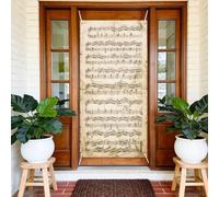 arricraft Striscione decorativo per porta con note musicali antiche | Striscione decorativo per feste, 185 x 90 cm, decorazione per interni ed esterni, famiglia, feste di famiglia, giardino