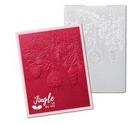 arriettycraft Cartelle per goffratura in plastica per decorazioni natalizie 3D per biglietti di Natale, cartella per goffratura sempreverde, per etichette regalo, decorazioni per la casa, 12,7 x 17,8