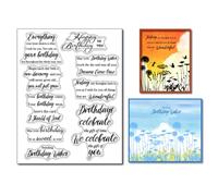 arriettycraft Timbri trasparenti per biglietti di compleanno e diari, timbri in silicone con frasi di buon compleanno, timbri in gomma per etichette regalo, artigianato con carta, album di ritagli