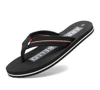 ARRIGO BELLO Infradito Uomo Ciabatte Estive Comodi Supporto Arco Pelle Eleganti Flip Flops Spiaggia Piscina Mare Pantofole Sandali Taglia 41-46 (C Nero, Taglia 42)