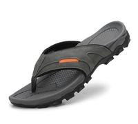 ARRIGO BELLO Infradito Uomo Sandali Estive Pelle Ciabatte Eleganti Mare Piscina Spiaggia Antiscivolo Cuoio Flip Flops Taglia 41-46(Grigio, Taglia 41)