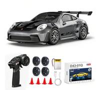 ARRIS Auto RC Drift Scala 1/43, Mini Modello 911 Telecomandato 2.4GHz 4WD in Lega con Giroscopio per Adulti (Grigio)