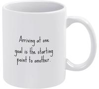 Arrivare a un obiettivo è il punto di partenza per un altro. Tazze da caffè in ceramica per compleanno, novità, tazza da caffè con stampa fronte-retro, tazza da tè in ceramica per mamma, papà, amico,