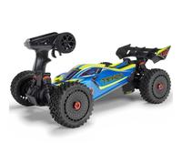 ARRMA Typhon Mega 4X4 RTR 1:8 - Passeggino radiocomandato Basher Monster Truck, con motore a spazzola, senza batteria e caricabatterie, colore: Blu