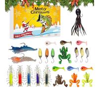Arroopu Calendario 'Avvento Con Esche Artificiali 2025,Natale 24-Giorni Esche Per Pesci 2025 - Set Di Per Calendario Conto Alla Rovescia Natalizio | Per Ragazzi Fidanzato Marito Padre Pescatore