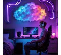 Arroopu Led DIY Per Camera Da FAI DA TE Thundercloud Luce a LED, 3D Tuono Luce Multicolore Sincronizza Musica Lampada LEDLight Con Ritmo Musicale, Atmosfera Notturne Per