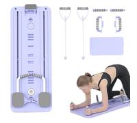 Arroopu Pilates Board - Multiuso pieghevole Pilates Reformer Board - Multiuso, portatile, con fasce Core Trainer, attrezzatura per allenamento pieghevole per schiena, corpo, addominali