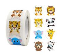 Arroopu Rotolo di adesivi per animali - 500 fogli di adesivi per animali da fattoria adorabili,Adesivi ricompensa autoadesivi per animali da 1 pollice per per bambini Regalo di sigillo decorativo per