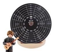 Arrotondato di quinte, disco di teoria musicale, strumento in lega di alluminio, per l'apprendimento della melodia, 12 x 11 cm, materiale scolastico, supporto in legno, strumento educativo per