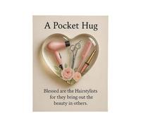 Arrovarp Little Pocket Christmas Hug - Souvenir 2D a forma di cuore - Tasca trasparente per biglietti ispiratori - per uomini, barbieri, parrucchieri, lauree, compleanni, pensionamenti, feste di