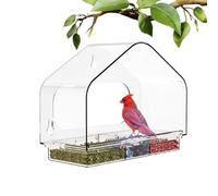Arrovarp Mangiatoia per uccelli, con ventose, in acrilico, per casa, interni, esterni, patio, giardino, cortile, amici e amanti