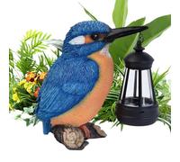 Arrovarp Statue di per esterni, scultura di pescatore blu, lanterna solare resistente alle intemperie, statua da giardino per , per patio, prato, sentiero, balcone, paesaggio