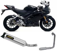 arrow 51518ao+51019mi, terminale e collettore, impianto completo omologato open thunder alluminio, compatibile con moto yamaha yzf r125 r-125 2021 2022 mototopgun