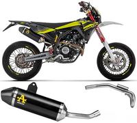 arrow 52512akn+52003pd, terminale e collettore, impianto completo omologato open thunder alluminio nero, con fondello carbonio, compatibile con moto fantic motor xef/xmf 125 2023 mototopgun