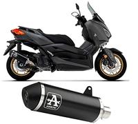 arrow 53518ann+53065mi, terminale e raccordo, impianto semi-completo omologato open urban alluminio nero nero, compatibile con moto yamaha xmax x-max 250 2009 2010 2011 2012 2013 2014 mototopgun