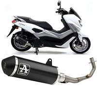 arrow 53521ann+53068mi, terminale e collettore, impianto completo omologato open urban alluminio nero nero, compatibile con moto yamaha nmax n-max 125 2017 2018 2019 2020 mototopgun