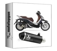 arrow 53539ANN + 53088MI scarico omologato open urban alluminio nero nero compatibile con piaggio beverly 300 hpe 2021 2022 2023 mototopgun