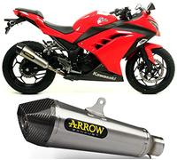 arrow 71801xki, terminale omologato x-kone nichrom, con fondello carbonio, compatibile con moto kawasaki ninja 300 2013 2014 2015 2016 mototopgun
