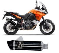 arrow 71809akn, terminale omologato maxi race-tech alluminio nero, con fondello carbonio, compatibile con moto ktm 1190 adventure 2013 2014 2015 2016 mototopgun