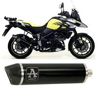 arrow 71816akn, terminale omologato maxi race-tech alluminio nero, con fondello carbonio, compatibile con moto suzuki v-strom 1050 2020 2021 2022 2023 mototopgun