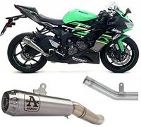 arrow 71898pri+71712mi, terminale e raccordo, impianto semi-completo omologato open pro-race nichrom, compatibile con moto kawasaki zx-6r zx-6 r 636 2019 2020 mototopgun