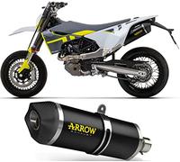 arrow 72623akn+72175pd, terminale e raccordo, impianto semi-completo omologato open race-tech alluminio nero, con fondello carbonio, compatibile con moto husqvarna 701 enduro 2023 mototopgun