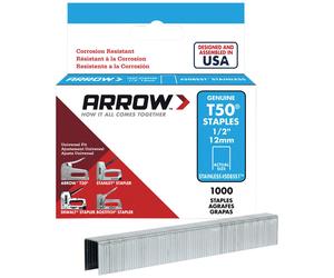 Arrow A508SS1 T50 Graffette Acciaio Inox 508SS 12mm (1.3cm) Scatola 1000