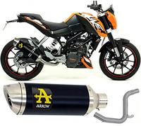 arrow scarico omologato open thunder alluminio nero compatibile con ktm duke 125 2011 2012 2013 2014 2015 2016 mototopgun