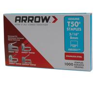 Arrow T50 Graffette Acciaio Inox 505SS 8mm (0.8cm) (Scatola 1000) ARRT50516SS