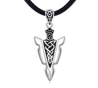 Arrowhead Necklace Silver Wolf/Lion/Viking Arrow Pendant Necklace Jewellery Gifts for Men