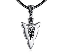 Arrowhead Necklace Silver Wolf/Lion/Viking Arrow Pendant Necklace Jewellery Gifts for Men