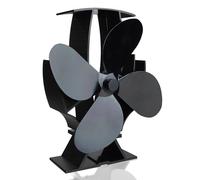 Arrows UK Mini ventilatore semi-riscaldato SuperFast per caminetto a legna e bruciatori a legna - 25% più efficiente, calore circolante a 2,3 m/s (nero satinato)