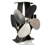 Arrows UK Mini ventola semi-riscaldata SuperFast per caminetto a legna e bruciatori a legna - 25% più efficiente, calore circolante a 2,3 m/s (acciaio inox)