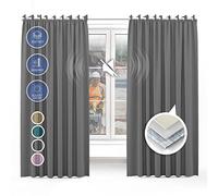 Arrowzoom 1 Finestra blackout oscurata per tende protagonista 3 strati 3 strati di controllo acustico riflettente barriera smorzante perdita termica fino al 25% Grigio 2.5x2m SD1251