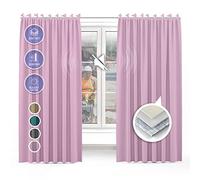 Arrowzoom 1 Finestra blackout oscurata per tende protagonista 3 strati 3 strati di controllo acustico riflettente barriera smorzante perdita termica fino al 25% Pink viola 2.5x2m SD1251