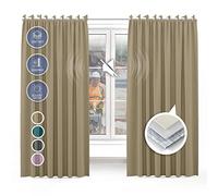 Arrowzoom 1 Finestra blackout oscurata per tende protagonista 3 strati 3 strati di controllo acustico riflettente barriera smorzante perdita termica fino al 25% Cachi 2x2m SD1251