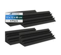 Arrowzoom 4 Bass Trap Acustici 12x12x48cm Schiuma Acustica Nero