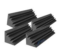 Arrowzoom 4 Lungo Bass Trap Piastrelle in Schiuma Acustica 12x12x48cm Isolante Murale Schiuma Contorta Assorbitore Banda Larga di Registrazione Nero 1138