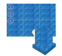 Arrowzoom 6 Pannelli adesivi in feltro 3D in poliestere per arte quadrata fai-da-te, decorazione murale con pannelli tessili piastrella insonorizzante parallelo decorativo Blu 30x30cm SD1391