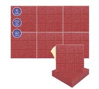 Arrowzoom 6 Pannelli adesivi in feltro 3D in poliestere per arte quadrata fai-da-te, decorazione murale con pannelli tessili piastrella insonorizzante griglia decorativo Rosso 30x30cm SD1389