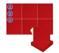 Arrowzoom 6 Pannelli adesivi in feltro 3D in poliestere per arte quadrata fai-da-te, decorazione murale con pannelli tessili piastrella insonorizzante mattoni decorativo Rosso 30x30cm SD1392