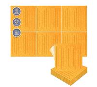Arrowzoom 6 Pannelli adesivi in feltro 3D in poliestere per arte quadrata fai-da-te, decorazione murale con pannelli tessili piastrella insonorizzante Onda Sonora decorativo Giallo 30x30cm SD1393