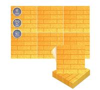 Arrowzoom 6 Pannelli adesivi in feltro 3D in poliestere per arte quadrata fai-da-te, decorazione murale con pannelli tessili piastrella insonorizzante mattoni decorativo Giallo 30x30cm SD1392