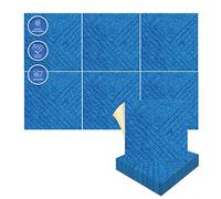 Arrowzoom 6 Pannelli adesivi in feltro 3D in poliestere per arte quadrata fai-da-te, decorazione murale con pannelli tessili piastrella insonorizzante diagonale decorativo Blu 30x30cm SD1390