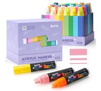 Arrtx 30 pennarelli acrilici Jumbo da 15 mm per pittura su roccia, pietra, vetro, uova di Pasqua, legno e tessuto, non tossico, nessun odore, Pennelli per pittura acrilica per Artisti e Adulti