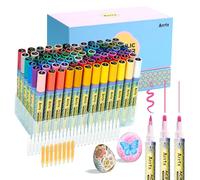 Arrtx Pennarelli acrilici a 72 colori, con punta media da 3 mm, atossici, a base d'acqua, ad asciugatura rapida, per artisti, pittura su roccia, legno, tela, artigianato fai da te